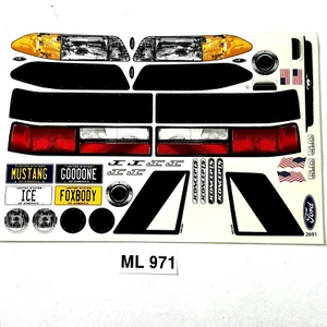 Ford Mustang 1/10 Decal Sheet Drag OZRC ML971 - Bild 1 von 6