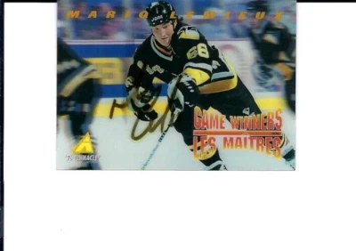Mario Lemieux AUTOGRAPHED 1996 Pinnacle McDonalds #15 Penguins HOF NO COA TTM - Image 1 of 2