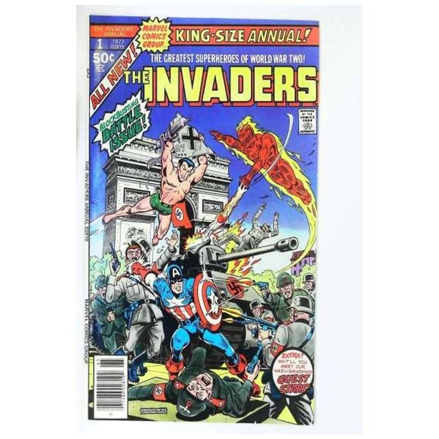 THE INVADERS Superheroes World War II #1 1976 Marvel Comics & KING SIZE  ANNUAL