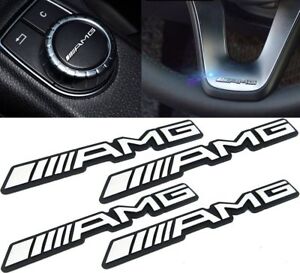 4x AMG Sticker Small Interior Decoration Metal Emblem for Mercedes Benz Class C