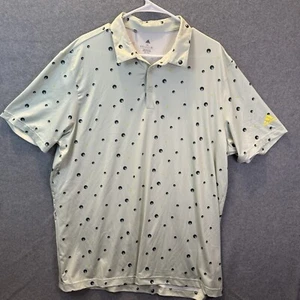 Adidas Golf Polo Mens XL Golf Ball Print Performance Stretch Golfing Shirt - Picture 1 of 12