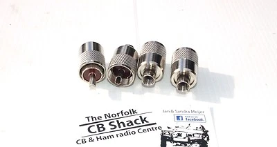 MOONRAKER PL259 4 x UHF Coax Plugs 7-mm for Mini8 or RG59 coax pack of 4 PL-259