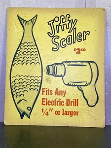 Escalador de peces Jiffy vintage se adapta a cualquier letrero publicitario de cartón taladro eléctrico - Imagen 1 de 10