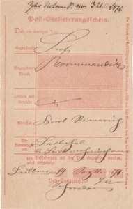 RECO Postschein aus LÜBBEN (OPD Frankfurt Oder ) 1871 - Picture 1 of 1