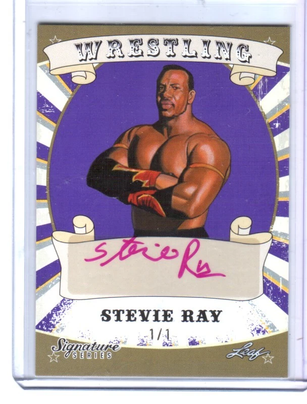 Stevie Ray 2016 Leaf Wrestling Signature PURPLE Authentic Autograph Card 1 of 1 - Image 1 of 1