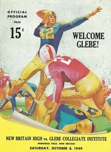 New Britain High - Glebe Collegiate 1949 Canada Junior Football Off. Program - Imagen 1 de 1