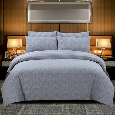 ‎DIVINE TEXTILES 100% Pure Cotton Printed Duvet Reversible Quilt Cover Set, King - Balia Silver