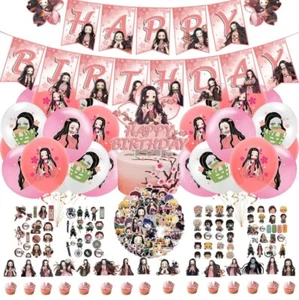 Nezuko Kamado Birthday Party Decorations Demon Slayer Anime 95pcs New - Picture 1 of 7
