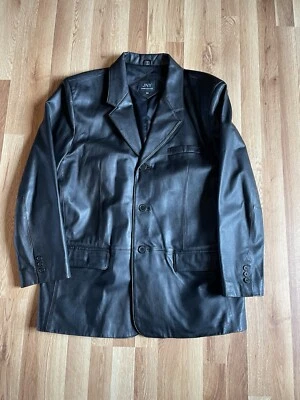 Jones New York Black Leather Blazer, Size 46R!  Great! Make An Offer! - Image 1 of 4