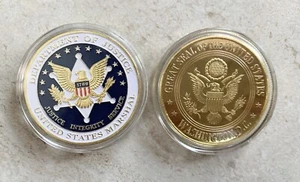 DOJ Department of Justice United States Marshal Agent Challenge Coin - Picture 1 of 4