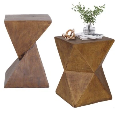 Antique Twist Table Cube Side Table Lamp Table Stool Occasional Coffee Table Art - Image 1 of 4