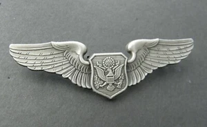 US AIR FORCE OFFICER BASIC AIRCREW WINGS LAPEL HAT PIN BADGE 3 INCHES AIR CREW - Picture 1 of 1