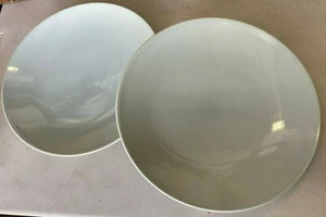 2 Platos de Picar Frascos Francia Tourron Mica Celadon Azul Pálido Verde Cupé Craquetado - Imagen 1 de 5