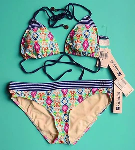 Juego de 2 piezas de bikini Sperry Topsider con motivo de ancla a rayas verde azul blanco L nuevo con etiquetas - Imagen 1 de 6