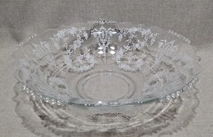 Tiffin Glass Cherokee Rose 12 1/2" Beaded Flared Bowl - Picture 1 of 3