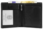 Herren Geldbörse aus Echtleder Brieftasche Geldtasche Leder Hochformat Schwarz