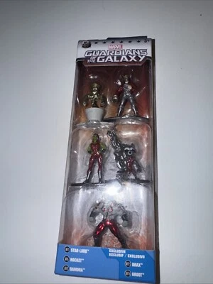 Marvel Guardians of Galaxy Metal Figures SET Star-Lord Groot Rocket Gamora Drax - Image 1 of 4
