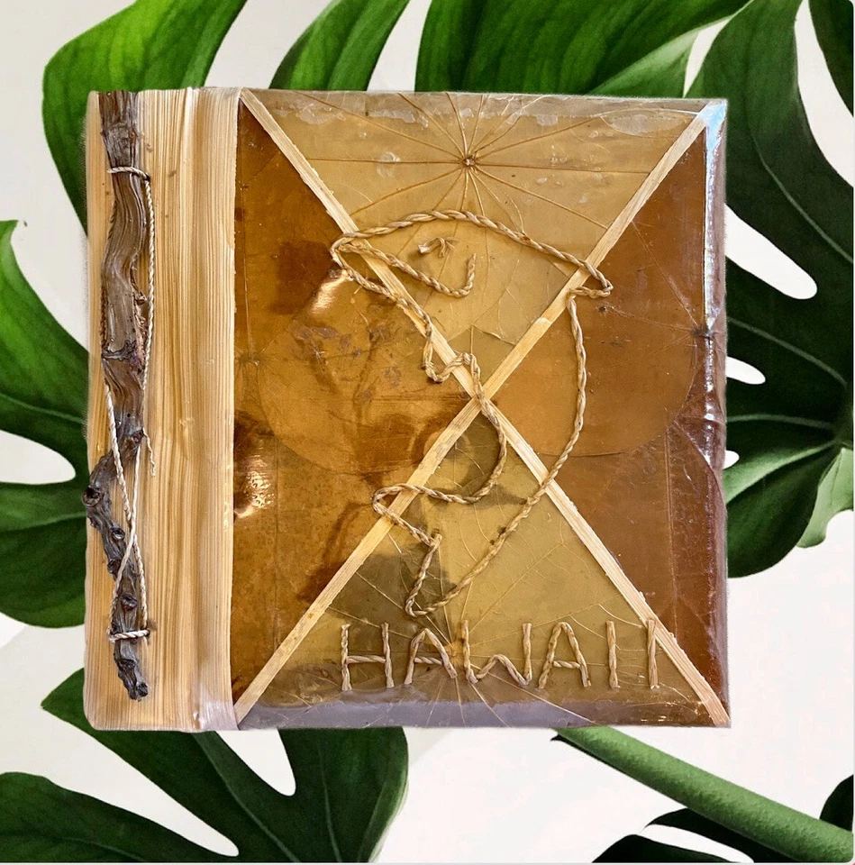 Álbum de fotos hawaiano hecho a mano contiene 20 fotos 4x6 hojas ramita delfín sellado Foto 1 de 4