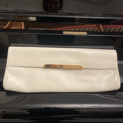 Bolso clutch MARNI de cuero con solapa logotipo grande diseño oblongo Italia Foto 1 de 4