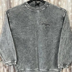 GOLDS GYM Made In USA Pullover Langarmshirt Acid Washed Cord Medium Vintage - Bild 1 von 12