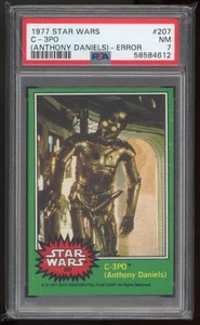 1977 Topps Star Wars #207 C-3PO Error PSA 7 NM Iconic Vintage Card - Picture 1 of 2