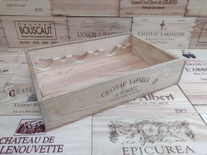 Wooden Wine Box Crate ~ CHATEAU LAFLEUR, 6 bottle flat size. French. - Picture 1 of 4