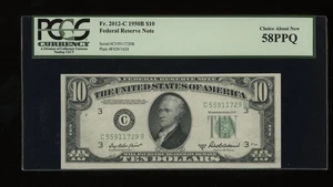 DBR 1950-B $10 Philadelphia Fr. 2012-C PCGS 58 PPQ Serial C55911729B - Picture 1 of 2