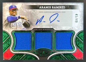 2025 Topps Tier One Aramis Ramirez Green Foil Triple Jersey Auto #45/49 Cubs - Picture 1 of 2