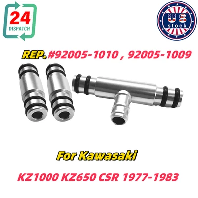 1977-83 For Kawasaki  KZ1000 KZ650 CSR Carburetor Fuel Tee / Rail Combo Kit US - Image 1 of 4