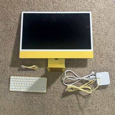 2021 Apple iMac 24" chip M1 8 núcleos GPU 3.2GHz 16GB RAM 1TB SSD A2438 amarelo - Imagem 1 de 4