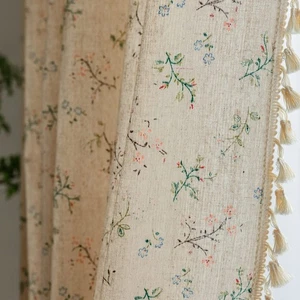 Floral Farmhouse Curtains 96 Inches Long Semi-Blackout Living Room Drapes Cot... - Picture 1 of 8