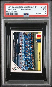 1990 PANINI FIFA WORLD CUP ITALIA #155 TEAM PHOTO ROMANIA PSA 5 - Picture 1 of 2