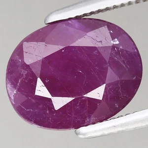 2.66ct  8.9x7mm Oval 100%Natural Unheated Purplish Red Ruby Guinea, Africa - Picture 1 of 4