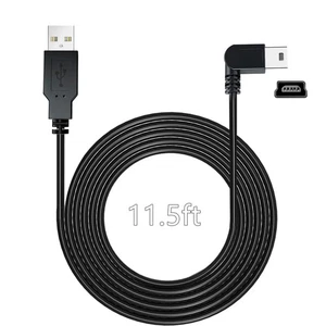 YQMAJIM Charging Power Cable for Dash Cam, (11.5 Ft) USB 2.0 to Mini 11.5 Ft  - Picture 1 of 8