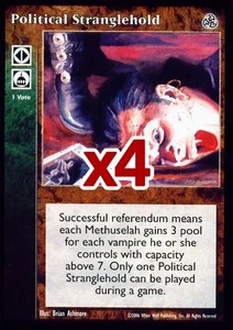 Lot of 4 cards: Political Stranglehold [Third set] - VTES card - Imagen 1 de 2