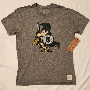 Michigan State Spartans Retro Brand Gray T-Shirt Adult Large NCAA - Picture 1 of 4