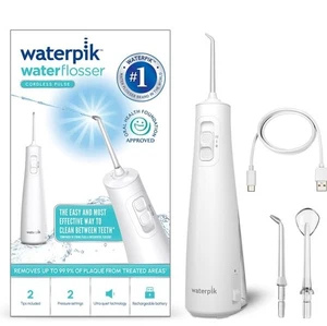 Waterpik Cordless Pulse Water Flosser Rechargeable 2 Tips Teeth Cleaner UK Plug - Picture 1 of 7