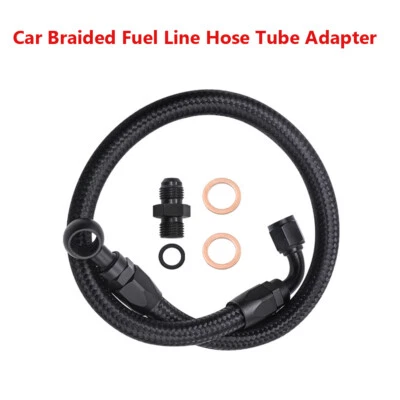 Adaptador universal de tubo de mangueira trançado para carro nylon aço inoxidável - Imagem 1 de 4