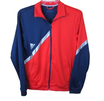 Chaqueta de Pista Adidas Cremallera Completa Para Hombre Mediana Roja Blanca Azul Colorblock Foto 1 de 4