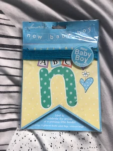 Baby Boy Bunting for New Born Banner flags 5 metres Party Shower Second Nature - Picture 1 of 2