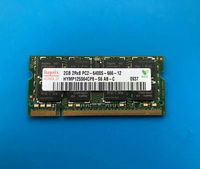 ORIGINAL HYNIX 2GB 2Rx8 PC2-6400S DDR2 MEMORY LAPTOP RAM HYMP125S64CP8-S6 - Image 1 of 2