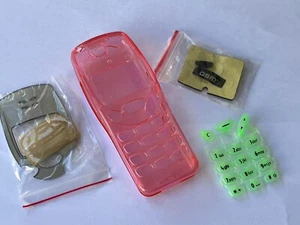 Nokia 3210 Housing Cover MOD Clear Pink color With Buttons - Picture 1 of 5