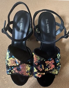 CALL IT SPRING Sequin Heeled Sandals(Multi) Size 9 - Picture 1 of 4