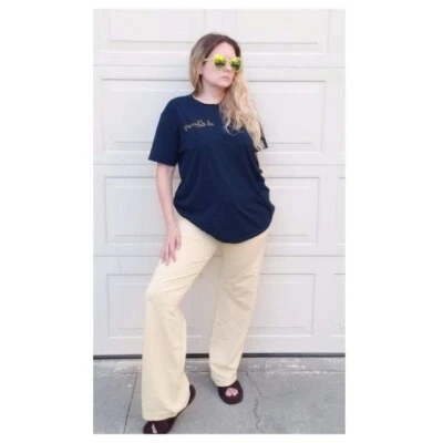 Leggings/pantalones de chándal acampanados vintage Burberry Brit para mujer tiro medio crema talla M Foto 1 de 4