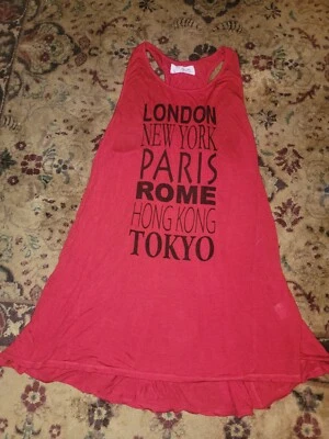 Torn by Ronny Kobo Womens Sleeveless Lightweight Red Graphic Tank Top Size L - Image 1 of 3