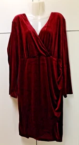 Pin Up Fashion Dark Sultry Red Velvety Evening Dress NWT Size 24W - Picture 1 of 7