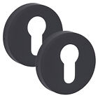 Euro cylinder Escutcheon keyhole Cover pair 10MM in soft touch Matte Black