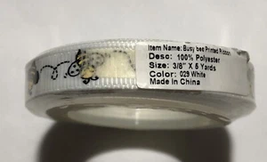 Busy Bee Printed Ribbon 3/8 In X 5 Yds - Picture 1 of 3