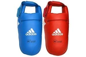 Adidas WKF Karate Foot Protectors Competition Sparring Foot Guards WKF Kick Pads - Picture 1 of 12