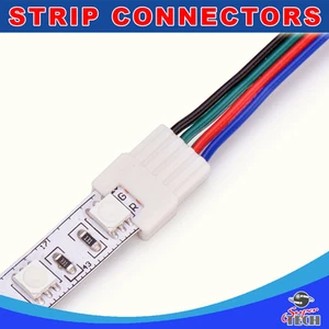 Strip To Wire Connector With Solid Lock Design For Rgb Led Strip 10x 10mm 4pin - Picture 1 of 1